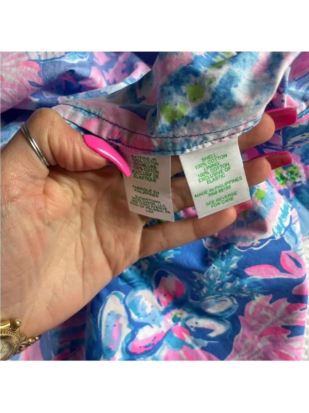 Lilly Pulitzer Blue and Pink Azora Maxi Dress — size 6